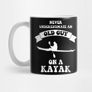 Kayaking Never Underestimate Old Guy On Kayak Men_s by Spreadshirt Kayak Mug